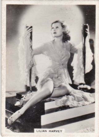 Lilian Harvey - B.  A.  T.  Hollywood Movie Star Pin - Up/cheesecake 1938 Cig Card