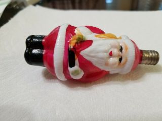 3 Vintage Milk Glass Figural Light Bulbs Christmas 2 Santas and a candlestick 7
