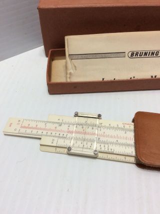 1944 Charles Bruning Slide Rule with Case & Instructions, 3