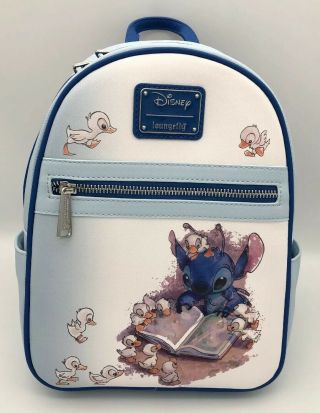 Loungefly Disney Lilo & Stitch Reading Ducks Book To Ducklings Mini Backpack Bag