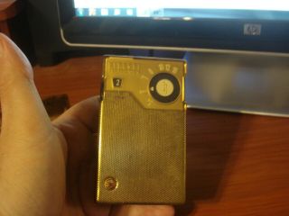 Vintage Hitachi Transistor 6 Radio Model Th - 666 Black & Gold With Case