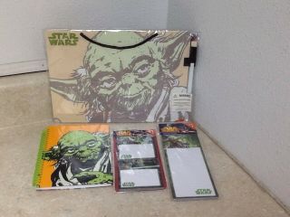 Star Wars Yoda Package/ Dry Erase Board,  Notebook,  Sticky Notes,  Magnetic Pad,  Rare