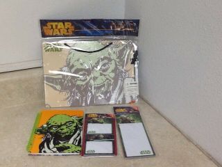Star Wars Yoda Package/ Dry Erase Board,  Notebook,  Sticky notes,  Magnetic Pad,  Rare 6