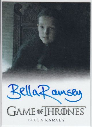Game Of Thrones.  Bella Ramsey As Lyanna Mormont Season 7 Autograph Full Bleed