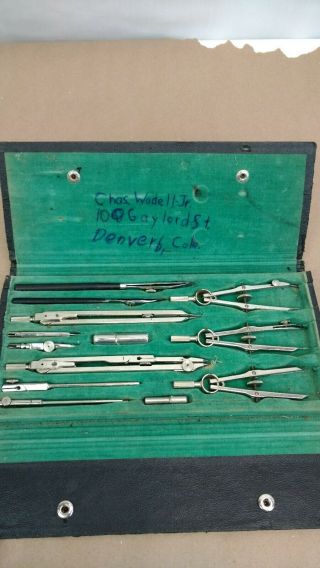 1812 Vintage Compass Precision Germany Drafting Protractor Set
