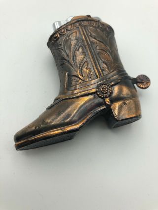 Cowboy Boot Made In Japan Decorative Table Lighter Copper Shade Collectible Wow