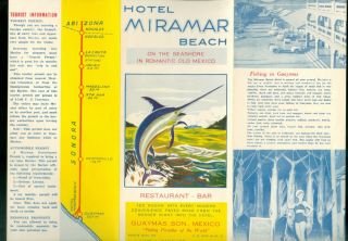 1955 Brochure Guaymas Mexico Hotel Miramar Beach
