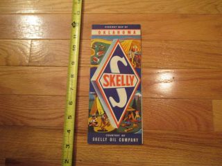Skelly Oil Company Vintage Highway Map Oklahoma Ok Gas Oil Station