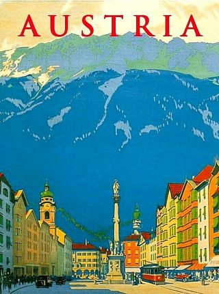Innsbruck Austria Europe Vintage Travel Decor Advertisement Art Poster Print