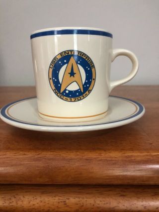 Pfaltzgraff Star Trek Uss Enterprise Ncc - 1701 - A Coffee Mug Tea Cup Saucer Set