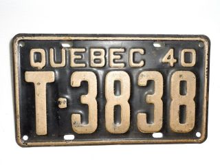 1940 QUEBEC LICENSE PLATE TAXI CAB CANADA TAG SIGN AUTOMOBILE 3