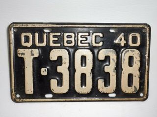 1940 QUEBEC LICENSE PLATE TAXI CAB CANADA TAG SIGN AUTOMOBILE 4