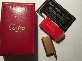 Vintage Cartier Paris Lighter Box & Recharge Gaz Emty Tank