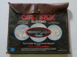Vintage Star Trek Uss Enterprise Blueprint Set 12 Sheets 9 " X30 " Complete