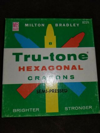 Milton Bradley Tru - Tone Crayons Vintage 1950s Crayons In.  No Roll.