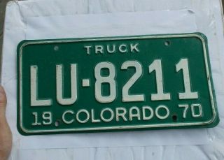 Rare Vintage Green Colorado Truck License Plate Auto Tag 1970 Collectible Look