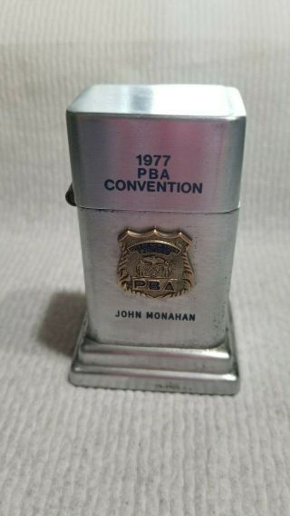 Rare York City Police Pba 1977 Convention Table Model Zippo Lighter