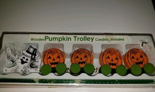 Vintage Halloween Pumpkin Trolly Ghost Jack O 