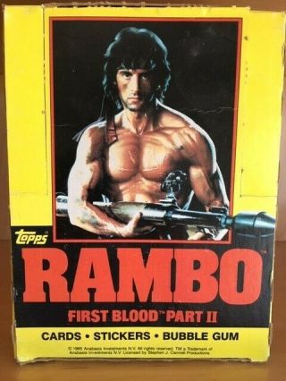 1985 Rambo First Blood Part Ii Full Box 36 Wax Packs