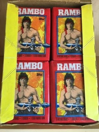 1985 RAMBO FIRST BLOOD PART II Full Box 36 Wax Packs 4