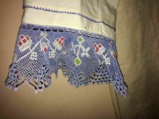 Antique Textile Folk Balkan Bulgarian Cotton and Line Women ' s Shirt From Samokov 2