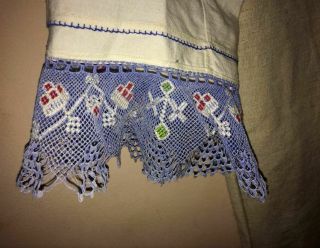 Antique Textile Folk Balkan Bulgarian Cotton and Line Women ' s Shirt From Samokov 3