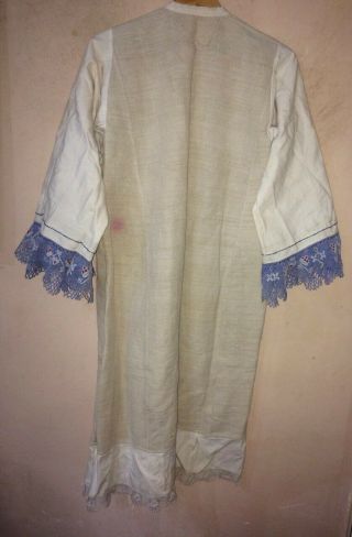 Antique Textile Folk Balkan Bulgarian Cotton and Line Women ' s Shirt From Samokov 5