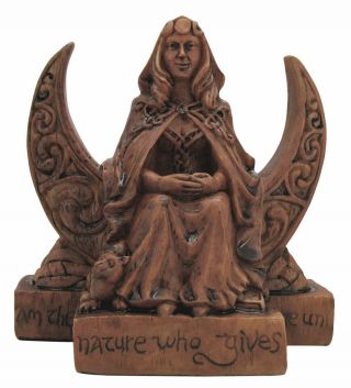 Small Moon Goddess Statue Wood Color By Dryad Design Paul Borda