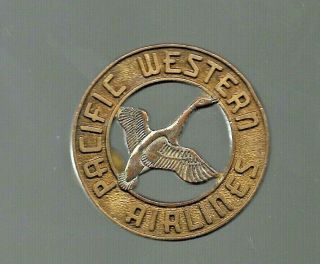 Vintage Pacific Western Airlines Cap Badge -