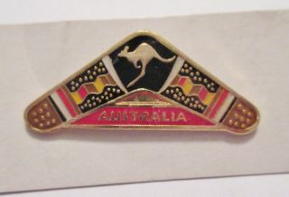 Australia Boomerang With Kangaroo Travel Lapel Pin