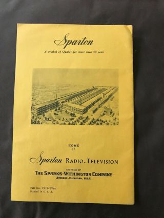 Sparton Radio - Television Operating Instructions - Jackson,  Michigan