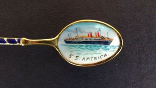 United States Lines - S.  S.  America Souvenir Spoon