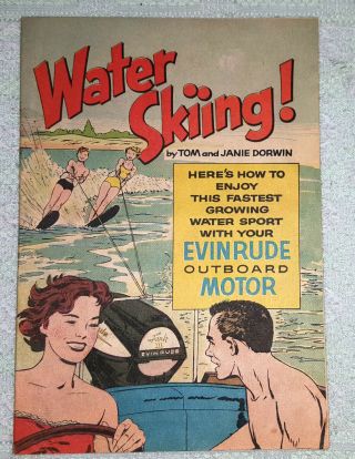 1961 Vintage Evinrude Outboard Motor Water Skiing Booklet Comic Book Advertising