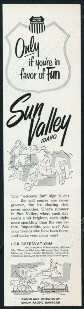 1953 Sun Valley Ski Area Art If You 