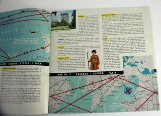 Vintage TWA Airlines International Air Route Map 1954 Africa Asia USA Europe 5