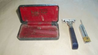 Vintage Schick Injector Razor Eversharp With Case And Blade Dispenser Made Usa