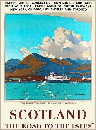 Scotland The Road To The Isles Great Britain Vintage Travel Art Poster Print