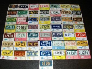 Complete Set Of (50) 1960 Post Cereal Cut - Out License Plates.