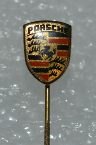Porsche Stuttgart Germany Car Auto Vintage Stick Pin Badge Anstecknadel Rare