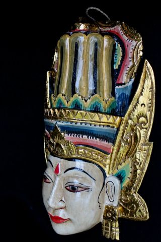 Balinese Dewi Sita Mask Sinta Goddess Ramayana Bali Wall art hand carved wood 3