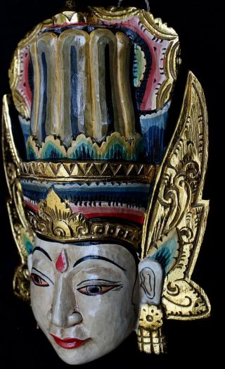Balinese Dewi Sita Mask Sinta Goddess Ramayana Bali Wall art hand carved wood 4