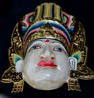 Balinese Dewi Sita Mask Sinta Goddess Ramayana Bali Wall art hand carved wood 6