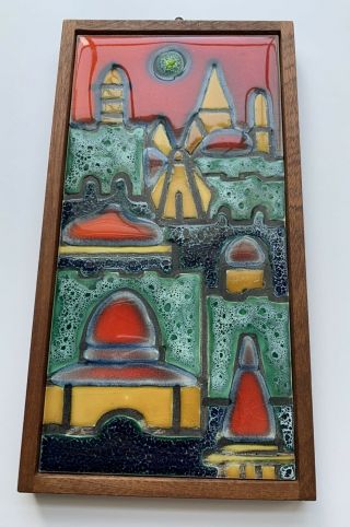 Vintage Ein - Reb Ceramic Art Tile Jerusalem Handcrafted Israel Hebrew