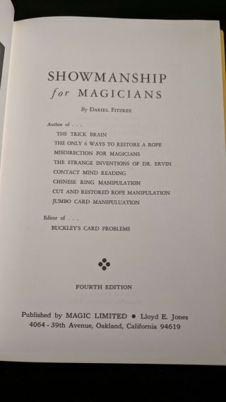 Showmanship for Magicians - Dariel Fitzkee Magic Tricks Book 3