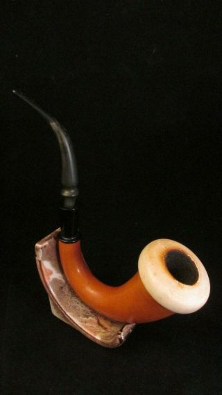 Vintage 1969 Sherlock Holmes Block Meerschaum Smoking Pipe.