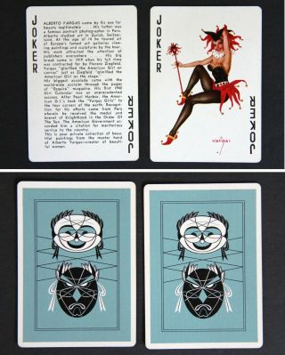 Vintage Vargas Girls Playing Cards 53,  1 Risque Pin - Ups Complete w/Box 1950s 7