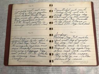 1940s Vtg Handwritten Diary Deco Designed Worked For D L & W Rr Ny State Fair