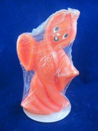 Nos Vintage Gurley Halloween Orange Ghost Candle - 5” Tall