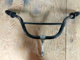 Vintage Huffy Handlebars Bmx Dirt Bike Bicycle Parts Black Goose Neck Down Tube