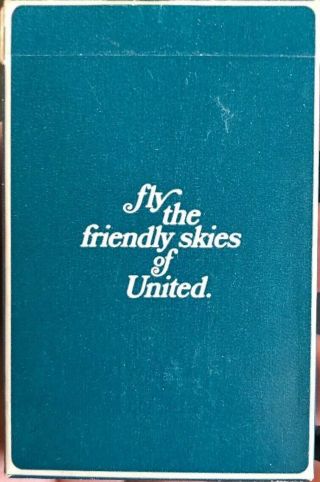 Vintage United Airlines Souvenir Playing Cards With Stamp
